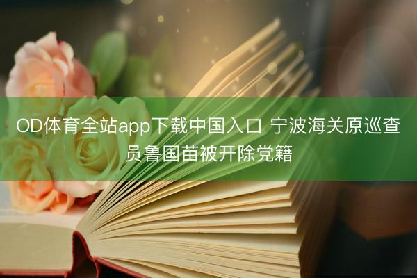 OD体育全站app下载中国入口 宁波海关原巡查员鲁国苗被开除党籍