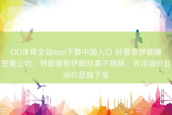OD体育全站app下载中国入口 好意思伊被曝本周末签署公约,特朗普称伊朗欢喜不拥核,外洋油价显赫下落