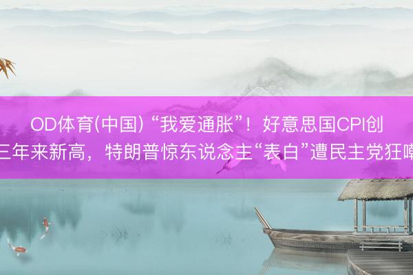 OD体育(中国) “我爱通胀”！好意思国CPI创三年来新高，特朗普惊东说念主“表白”遭民主党狂嘲