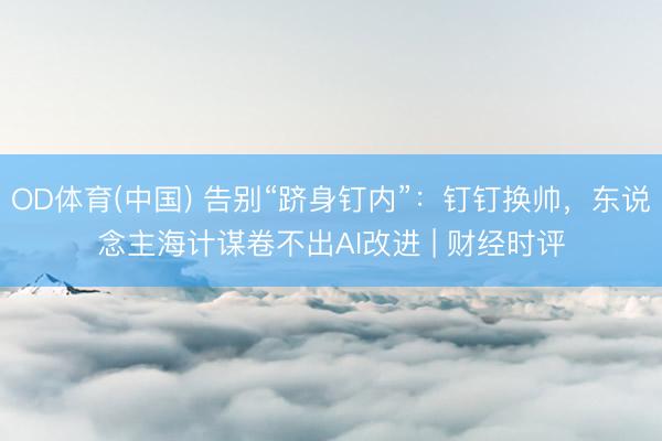OD体育(中国) 告别“跻身钉内”:钉钉换帅,东说念主海计谋卷不出AI改进 | 财经时评