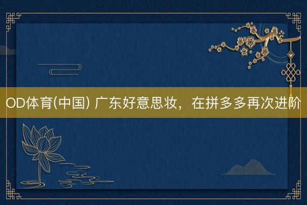 OD体育(中国) 广东好意思妆,在拼多多再次进阶