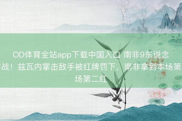 OD体育全站app下载中国入口 南非9东说念主作战！兹瓦内掌击敌手被红牌罚下，南非拿到本场第二红
