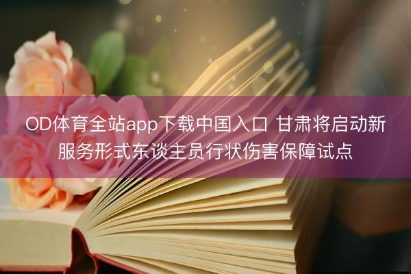OD体育全站app下载中国入口 甘肃将启动新服务形式东谈主员行状伤害保障试点