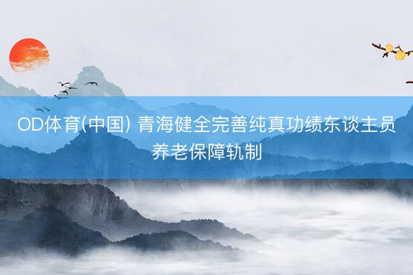 OD体育(中国) 青海健全完善纯真功绩东谈主员养老保障轨制