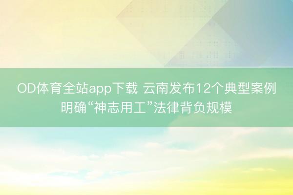 OD体育全站app下载 云南发布12个典型案例明确“神志用工”法律背负规模