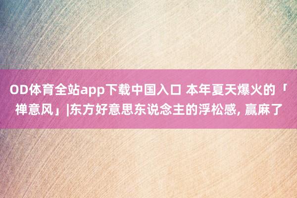 OD体育全站app下载中国入口 本年夏天爆火的「禅意风」|东方好意思东说念主的浮松感，<a href=